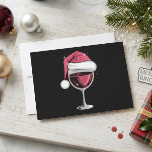 Copa de Vino Tinto Sombrero de Santa Navidad Fiest