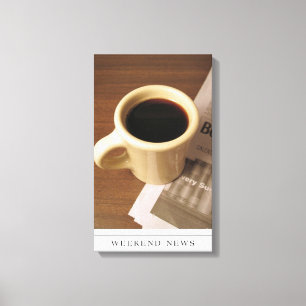 Copa del Café y periódico sobre lienzo