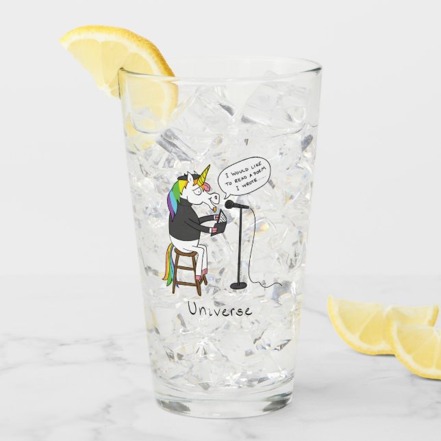 Copa divertida de cristal de poesía de lecturas de (Anverso (hielo))