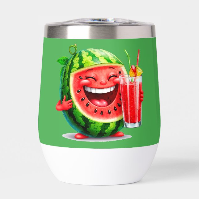 Copa divertida de vino de sandía 🍉 Regalo lindo e (Frente)