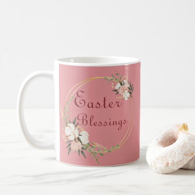 Copa Floral de Mug Blesss de Pascua (Con donut)