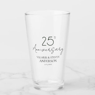 Copa Mínima de Vidrio del 25° Aniversario del Boda