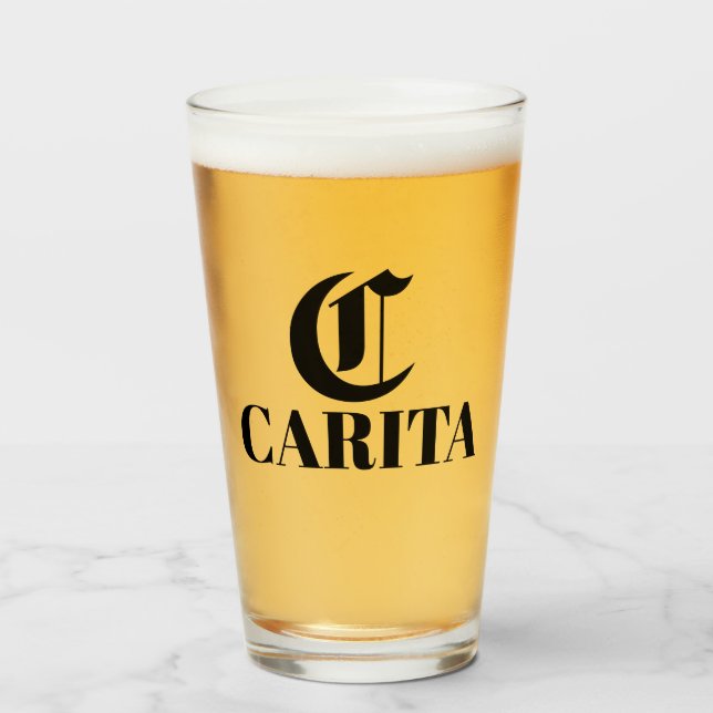 Copa Monogramada de Vidrio (Anverso (lleno))