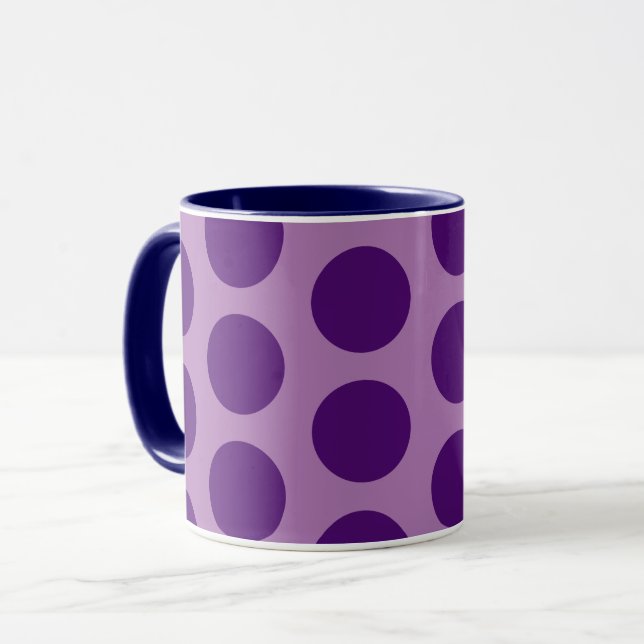 Copa Mug de Arte Purple Polka Dot (Anverso izquierdo)