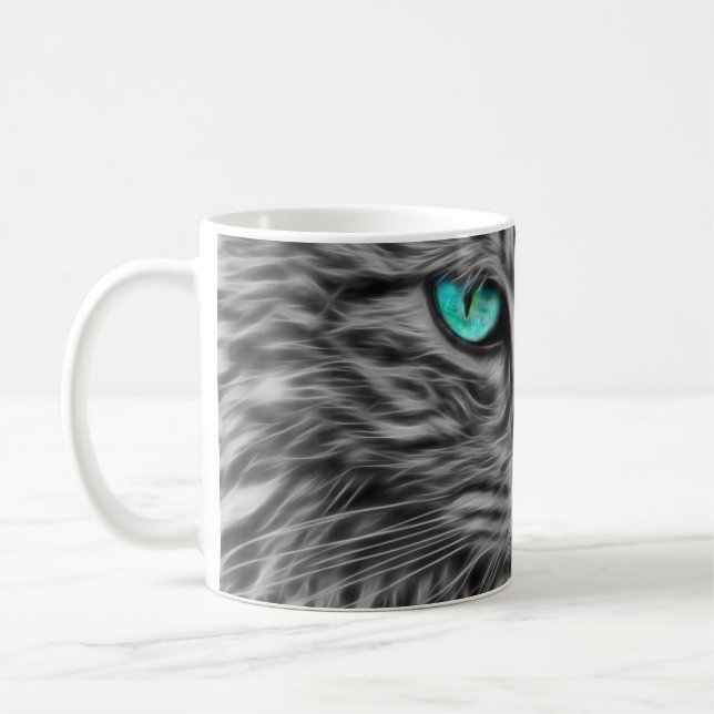 Copa Mug de café de Mascota de gato de ojos azules (Izquierda)