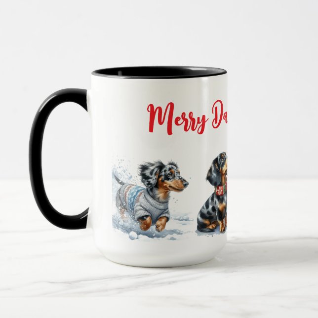 Copa Mug de los Navidades Dapple Dachshund (Izquierda)
