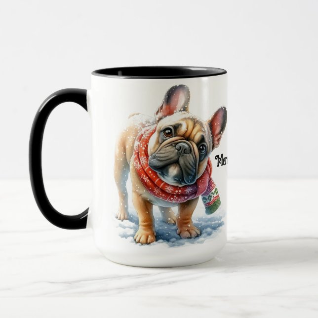 Copa Mug de Navidades de Bulldog de Francia (Izquierda)