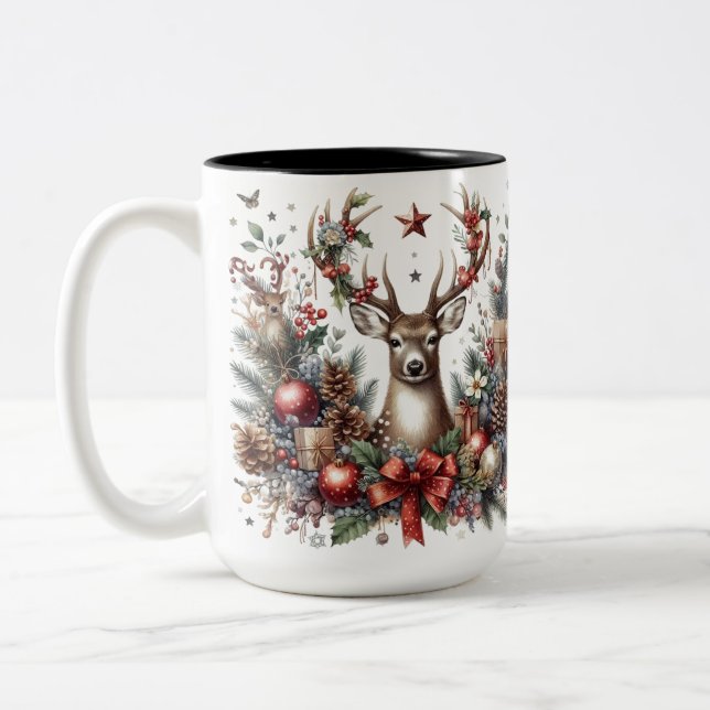 Copa Mug de Navidades de Deer Buck de 6 puntos (Izquierda)