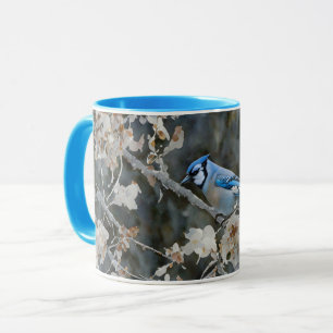 Copa Mug de Pájaros Jay Azul bonito