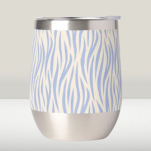 Copa para Vino sin Tallo con Franjas de Cebra Azul