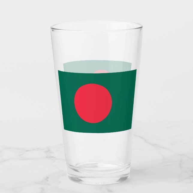 Copa Patriótica de vidrio con bandera de Banglades (Anverso)