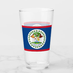 Copa Patriótica de vidrio con bandera de Belice