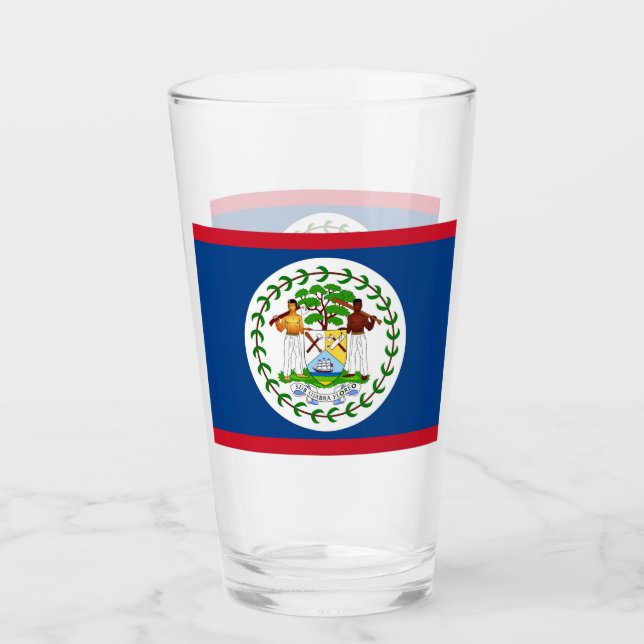 Copa Patriótica de vidrio con bandera de Belice (Anverso)