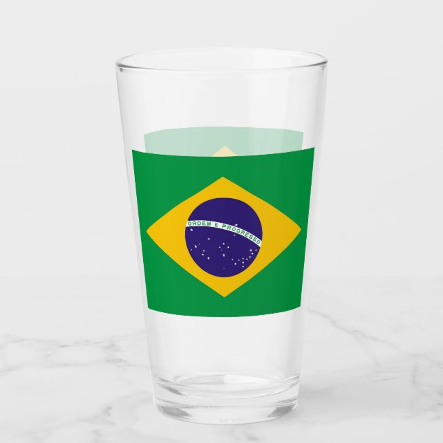 Copa Patriótica de Vidrio con bandera de Brasil (Anverso)