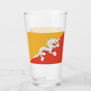 Copa Patriótica de vidrio con bandera de Bután
