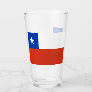 Copa Patriótica de Vidrio con bandera de Chile