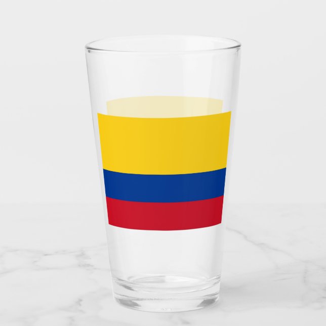 Copa Patriótica de Vidrio con bandera de Colombia (Anverso)