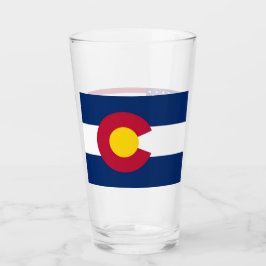 Copa Patriótica de Vidrio con bandera de Colorado,