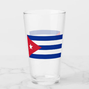 Copa Patriótica de Vidrio con bandera de Cuba