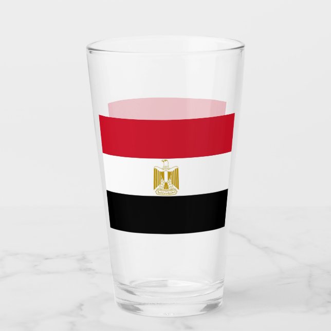 Copa Patriótica de vidrio con bandera de Egipto (Anverso)