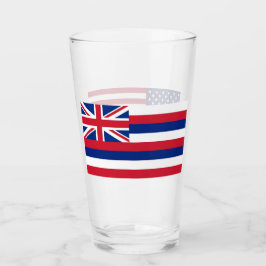 Copa Patriótica de Vidrio con bandera de Hawaii