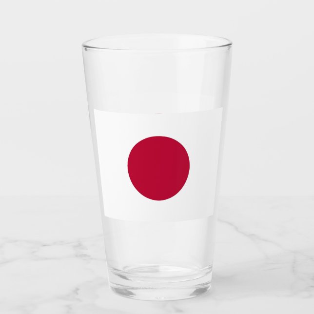 Copa Patriótica de vidrio con bandera de Japón (Anverso)