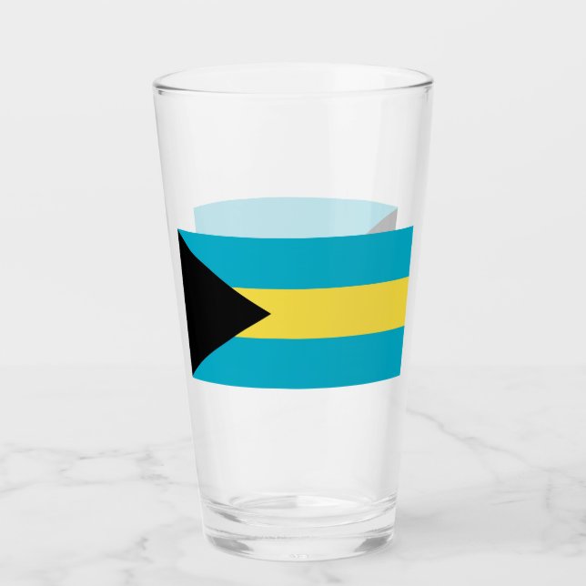 Copa Patriótica de Vidrio con bandera de las Baham (Anverso)