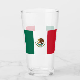 Copa Patriótica de Vidrio con bandera de México
