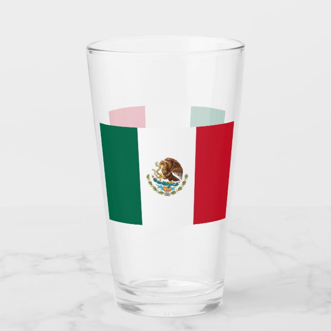 Copa Patriótica de Vidrio con bandera de México (Anverso)