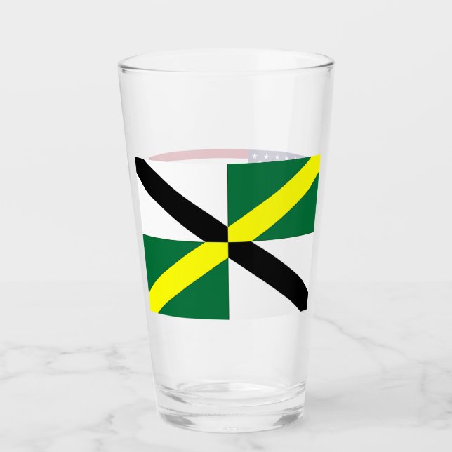 Copa Patriótica de Vidrio con bandera de Monterrey (Anverso)