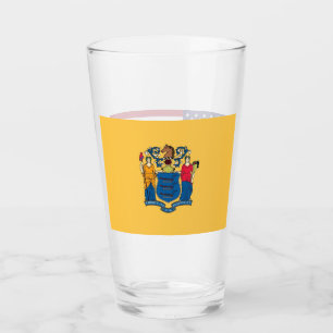 Copa Patriótica de Vidrio con bandera de Nueva Jer