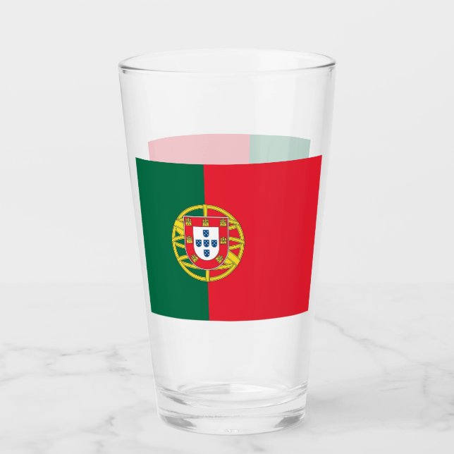 Copa Patriótica de vidrio con bandera de Portugal (Anverso)