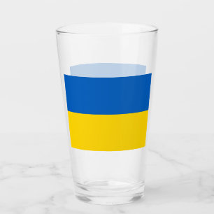 Copa Patriótica de vidrio con bandera de Ucrania