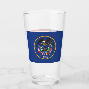 Copa Patriótica de vidrio con bandera de Utah