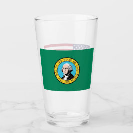 Copa Patriótica de vidrio con bandera de Washingto