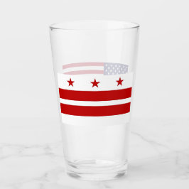 Copa Patriótica de vidrio con bandera de Washingto