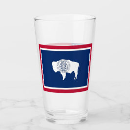 Copa Patriótica de vidrio con bandera de Wyoming