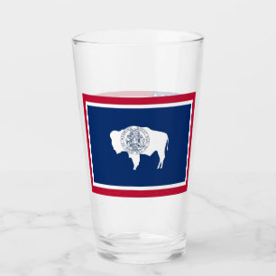 Copa Patriótica de vidrio con bandera de Wyoming
