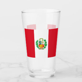 Copa Patriótica de Vidrio con bandera del Perú