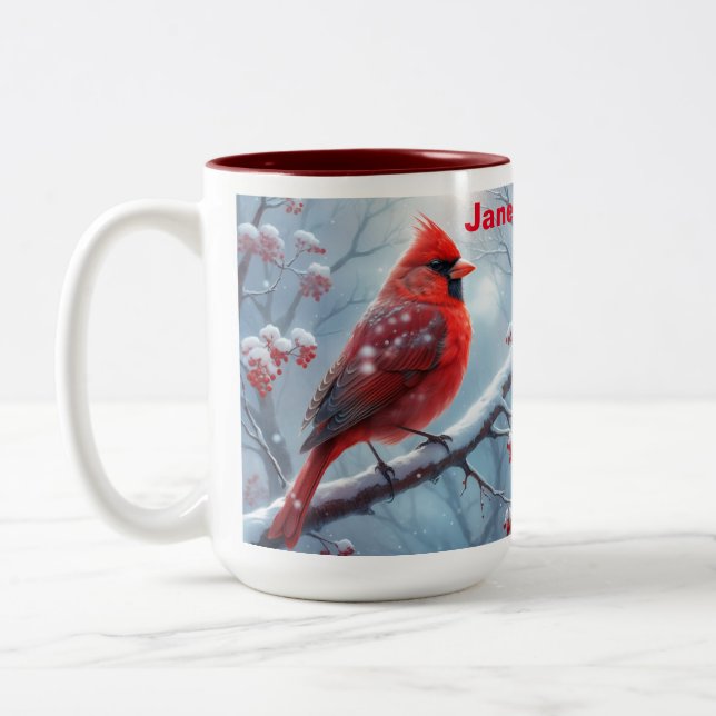 Copa personalizada de café del Cardenal Rojo, Card (Izquierda)