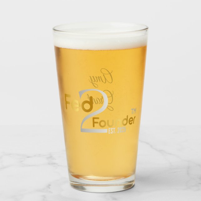 Copa personalizada de vidrio "Fed2Founder" (Anverso (lleno))
