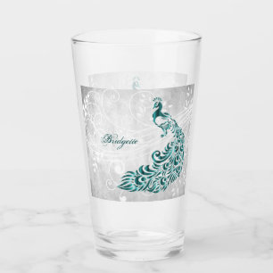 Copa personalizada de vidrio Peacock verde azulado