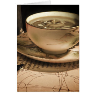 Copa Steampunk de café sobre Saucer con Pocket Wat