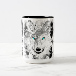 Copa Wolf Head Coffee | Gris Wolf Drawing Mug