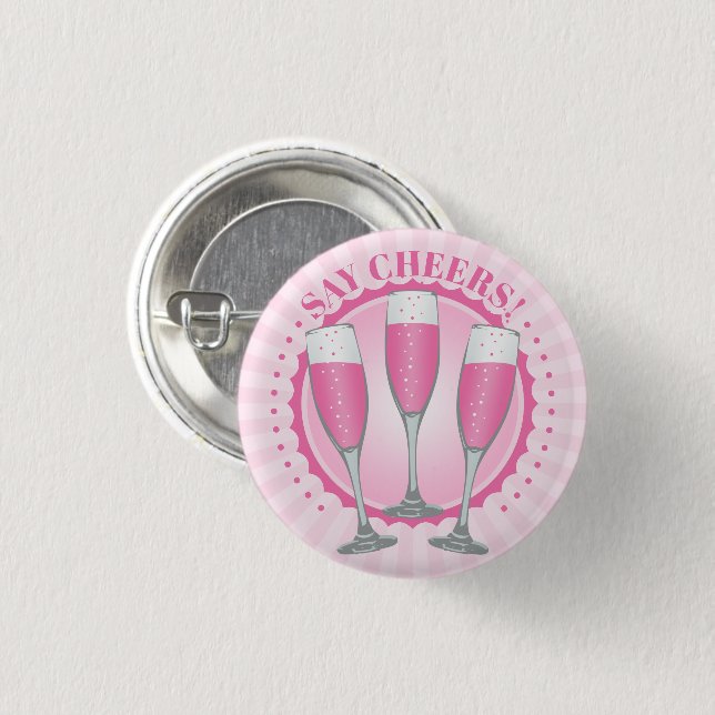 Copas de champán rosa Mimosa Botón (Anverso y reverso)
