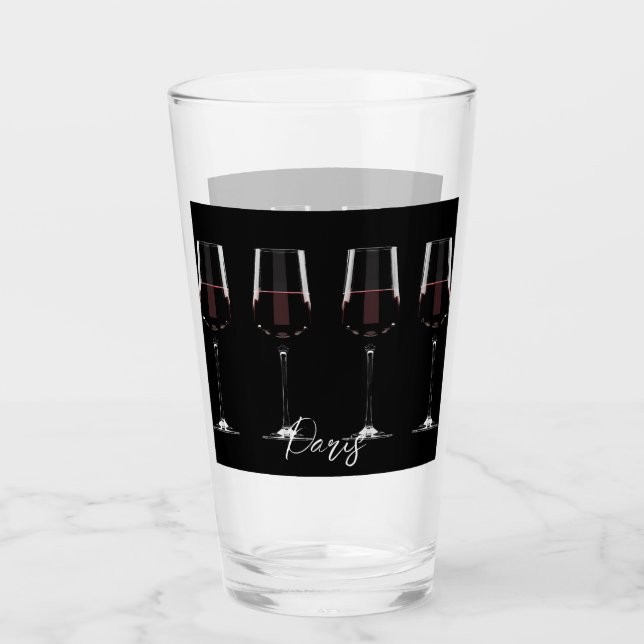 Copas de vino con vino tinto sobre negro (Anverso)