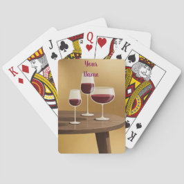 Copas de Vino en Mesa Tu Nombre Baraja de Cartas