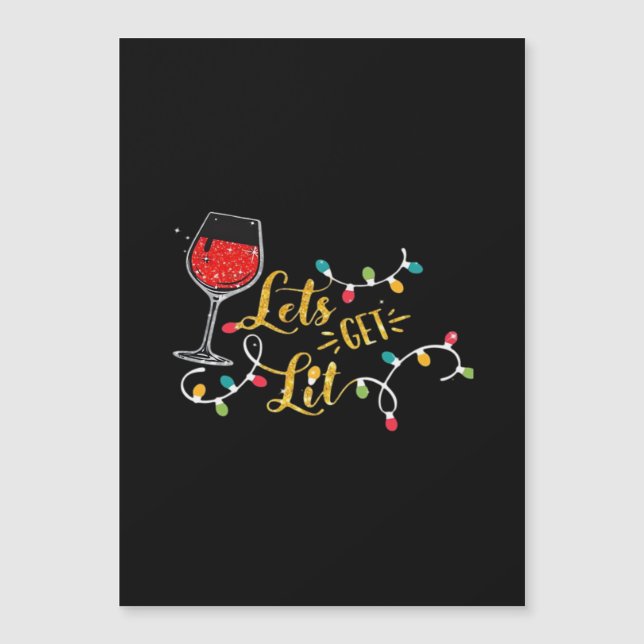 Copas de Vino Encendidas Luces de Navidad Bebida (Anverso)