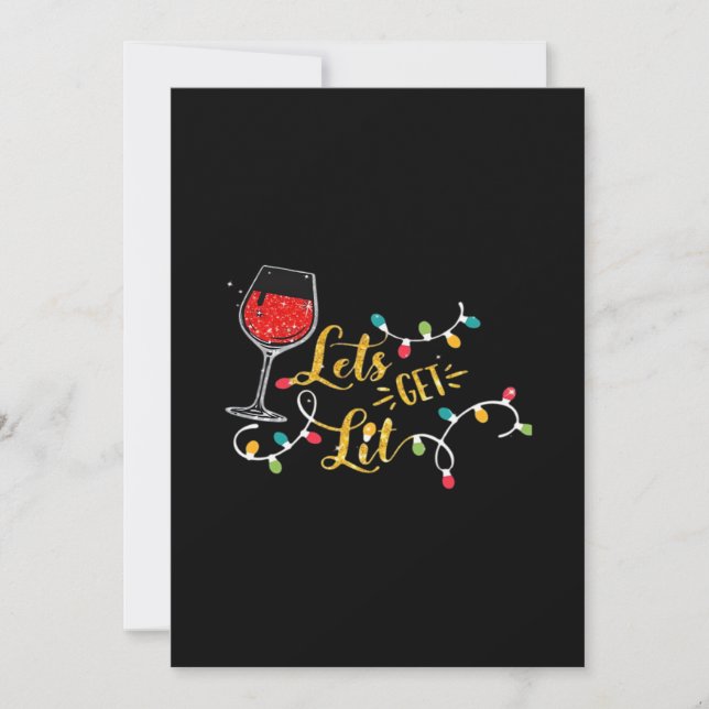 Copas de Vino Let's Get Lit Luces de Navidad Bebid (Anverso)