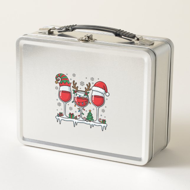 Copas de vino tinto de Navidad Vector de vacacione (Anverso)